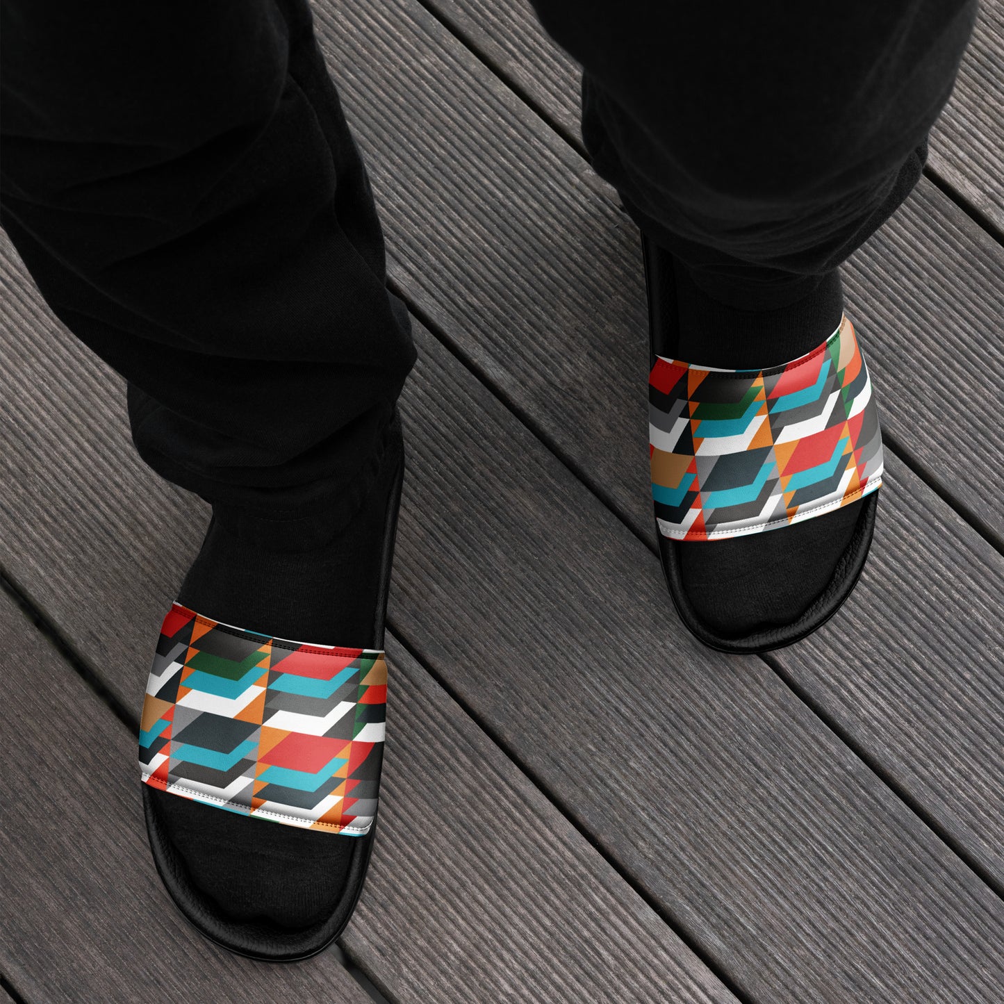 Men’s slides with heritage tweed pattern