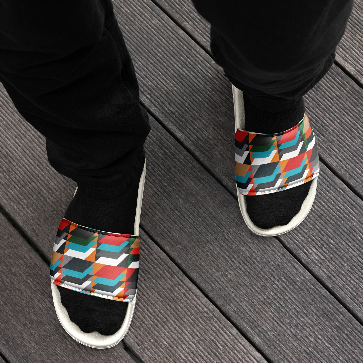 Men’s slides with heritage tweed pattern