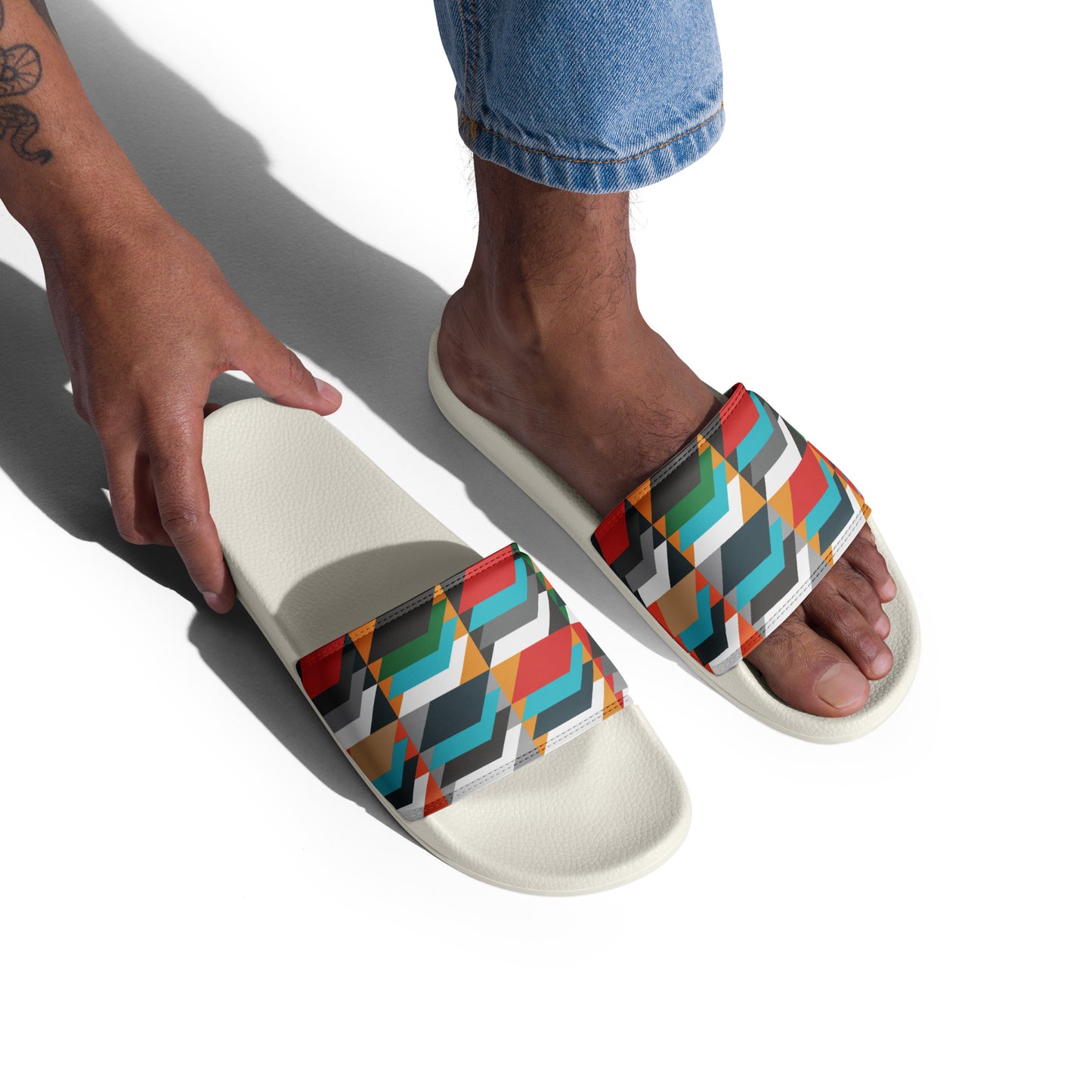 Men’s slides with heritage tweed pattern
