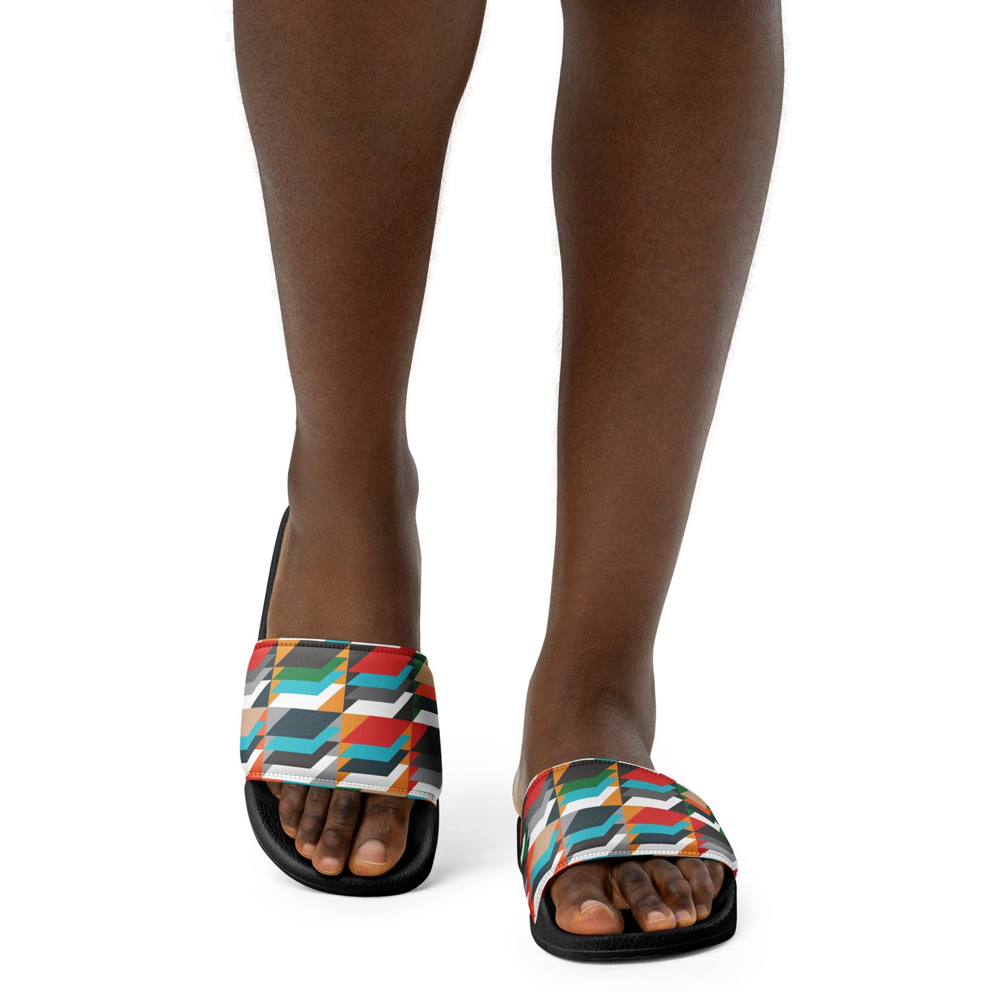 Women's slides with heritage tweed pattern
