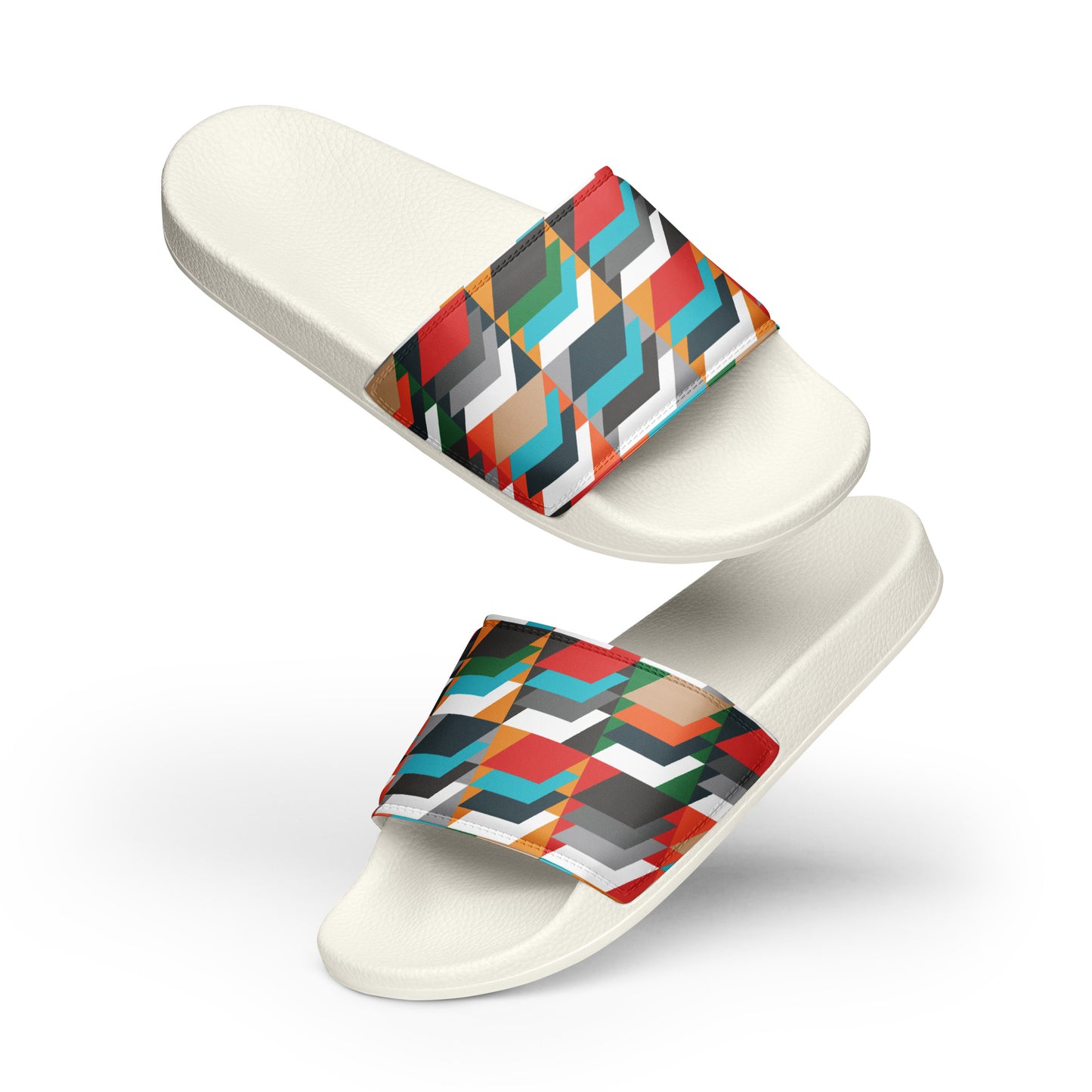 Women's slides with heritage tweed pattern