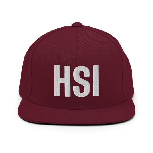 Snapback hat w/embroidered white HSI text