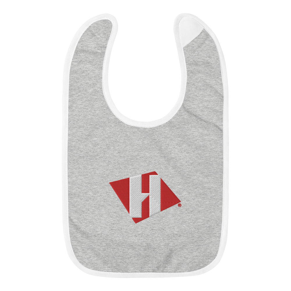 Embroidered Baby Bib with color H logo