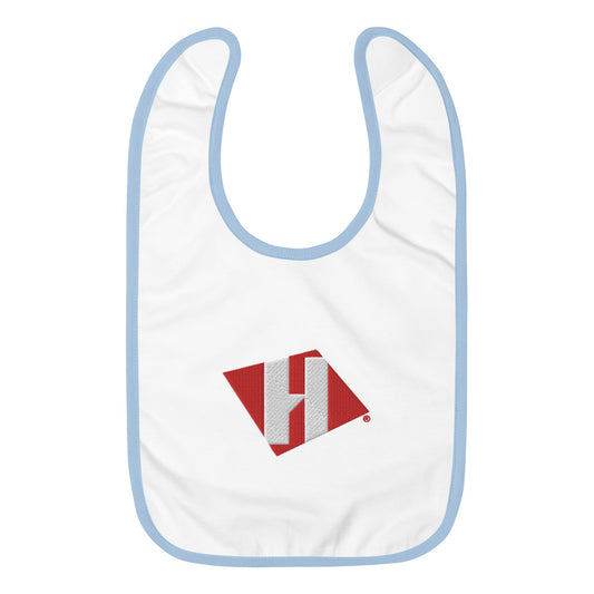 Embroidered Baby Bib with color H logo