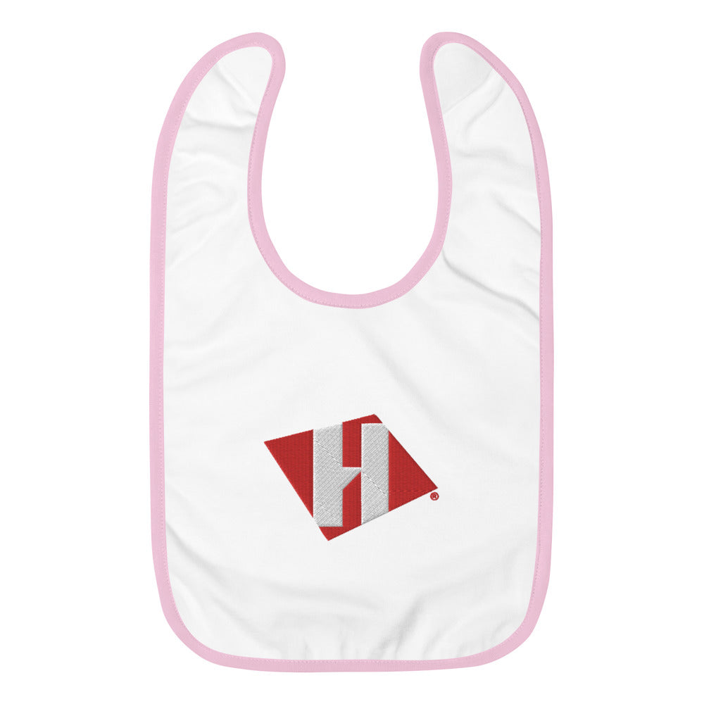 Embroidered Baby Bib with color H logo