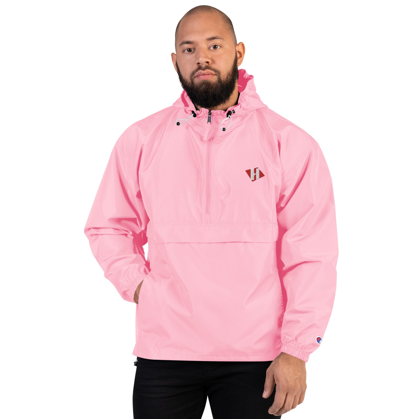 Champion Packable Jacket w/embroidered color H logo