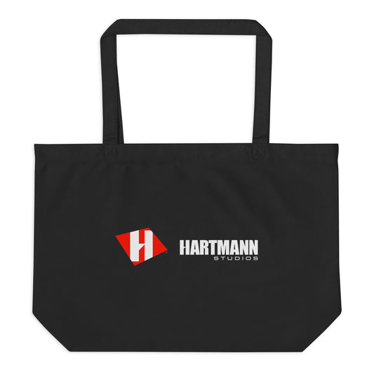 Large organic tote bag (black) with color logo lockup