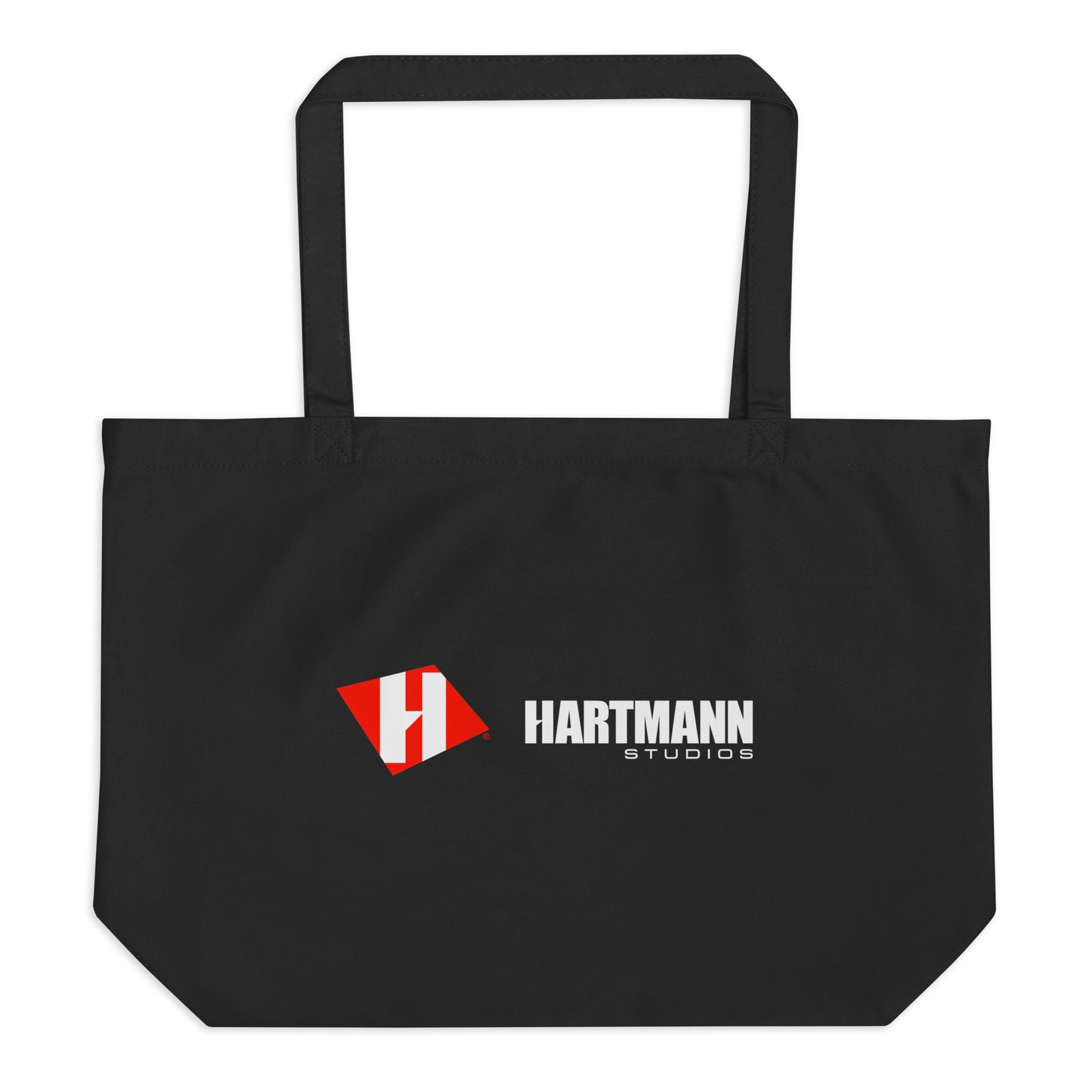 Large organic tote bag (black) with color logo lockup
