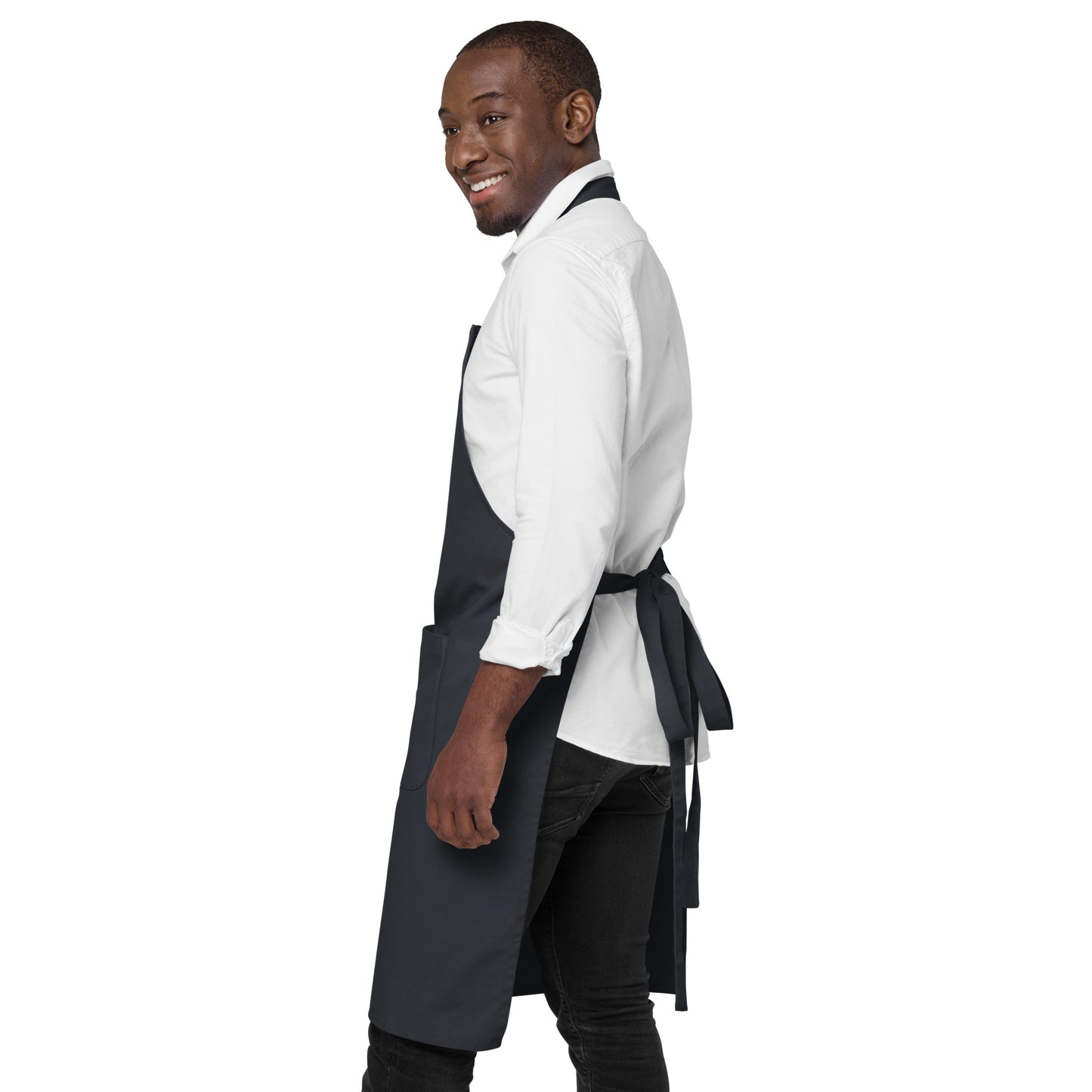 Organic cotton apron w/embroidered color H logo