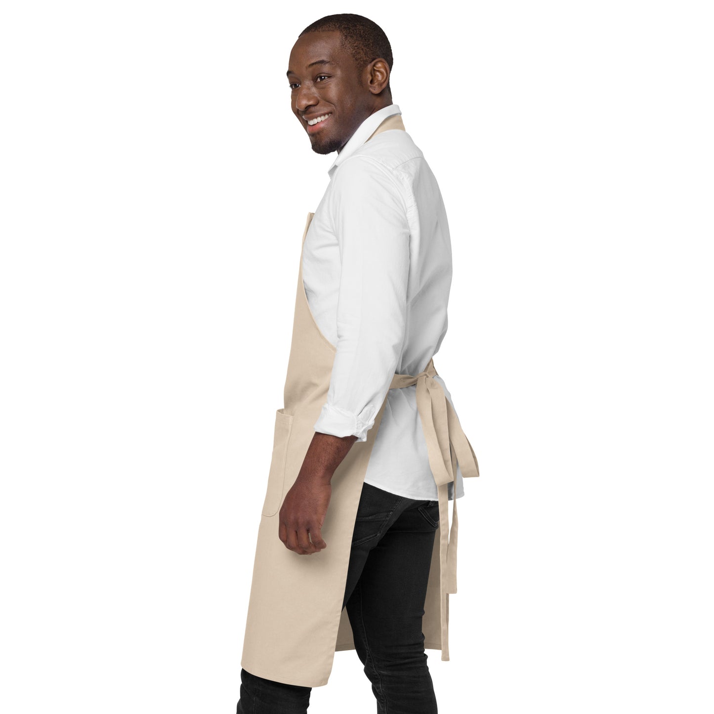 Organic cotton apron w/embroidered color H logo