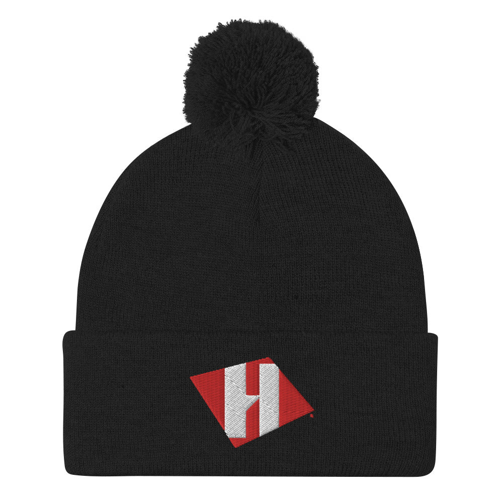 Pom-Pom Beanie with color H logo