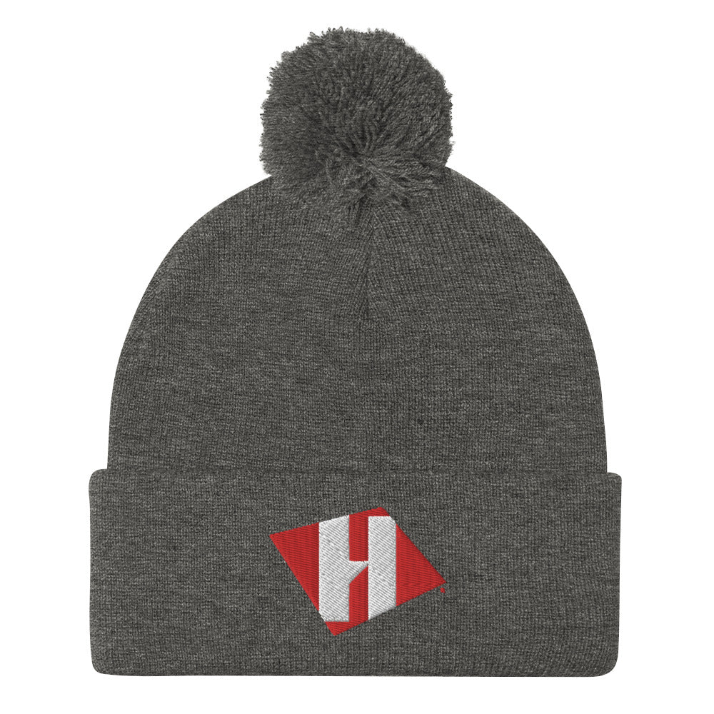 Pom-Pom Beanie with color H logo