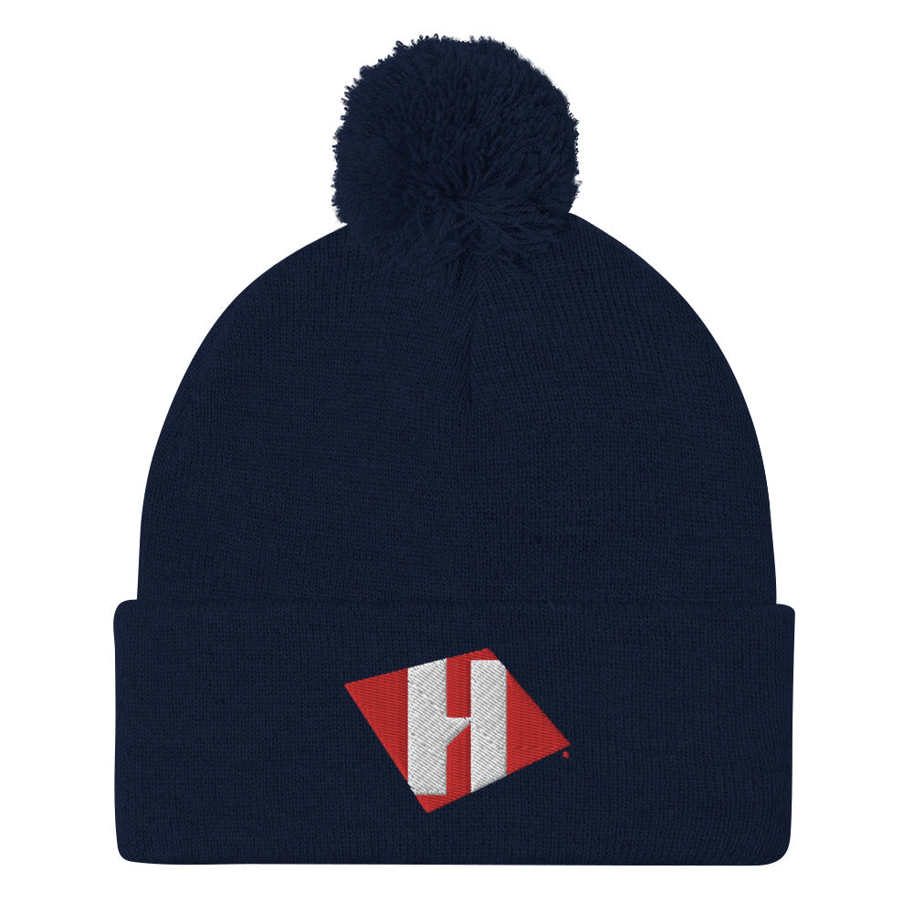 Pom-Pom Beanie with color H logo