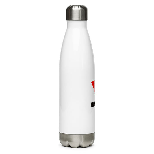 Stainless Steel Water Bottle with stacked logo lockup
