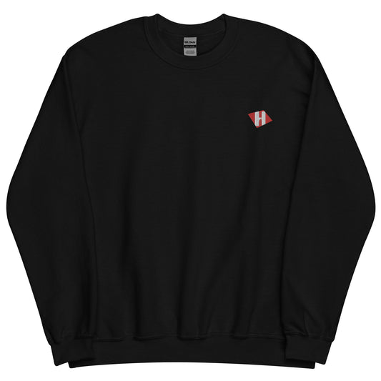 Unisex sweatshirt w/embroidered color H logo