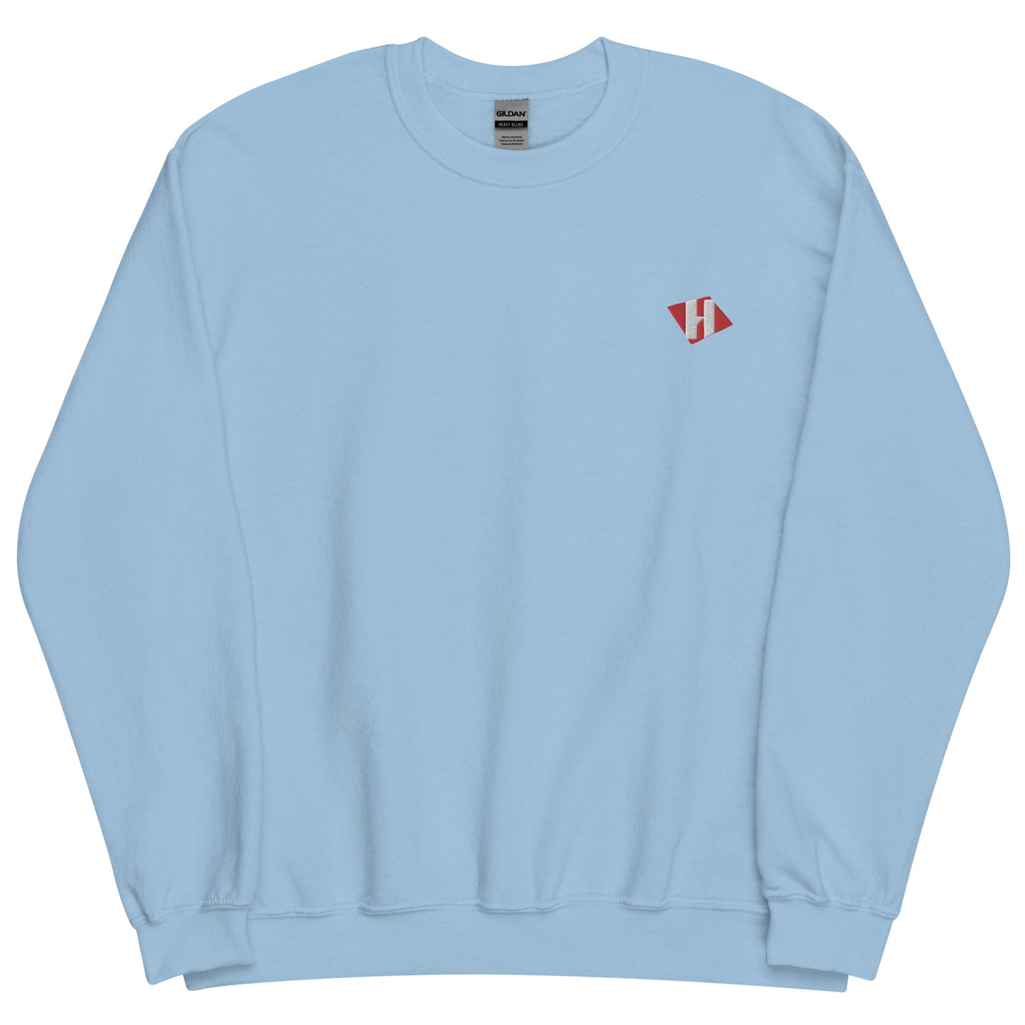 Unisex sweatshirt w/embroidered color H logo