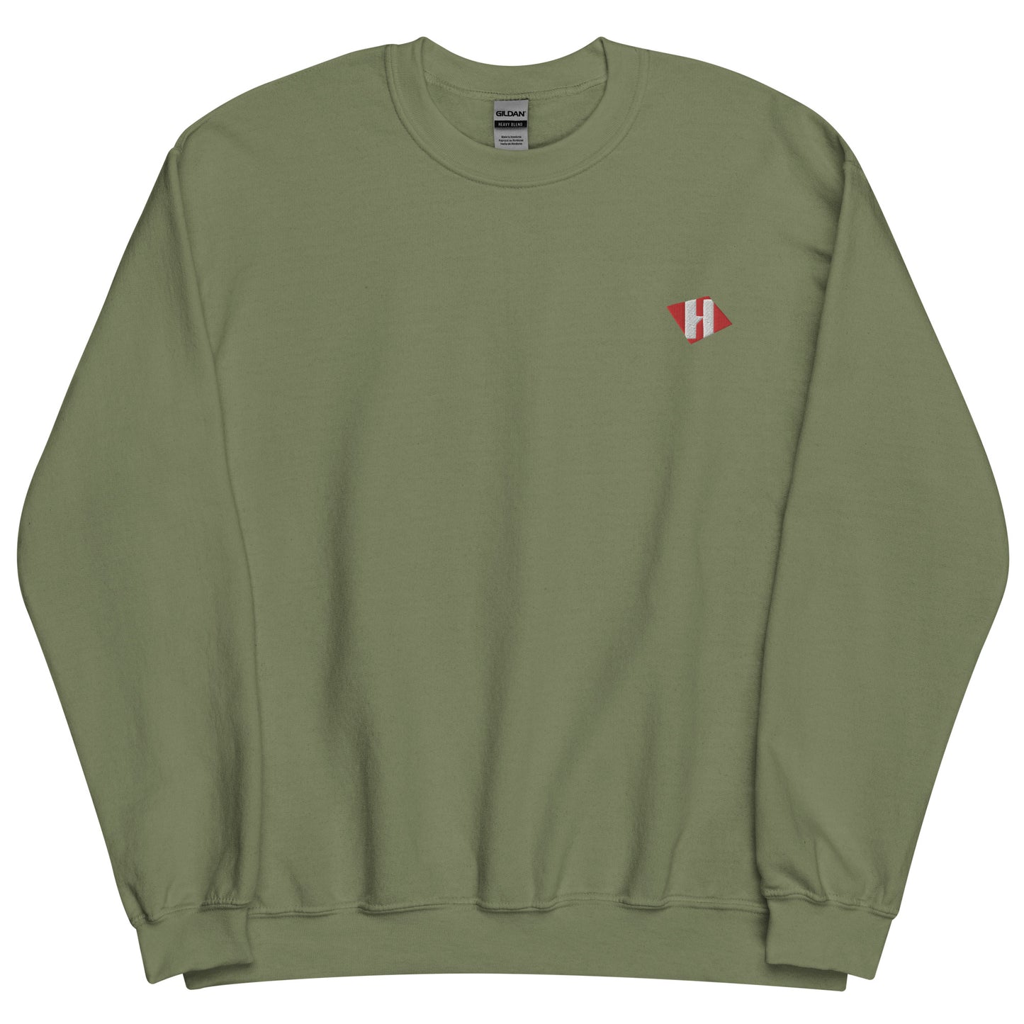 Unisex sweatshirt w/embroidered color H logo