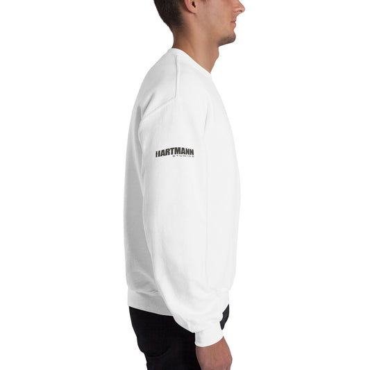 Unisex sweatshirt w/printed color H logo on front & grey text logo on right sleeve