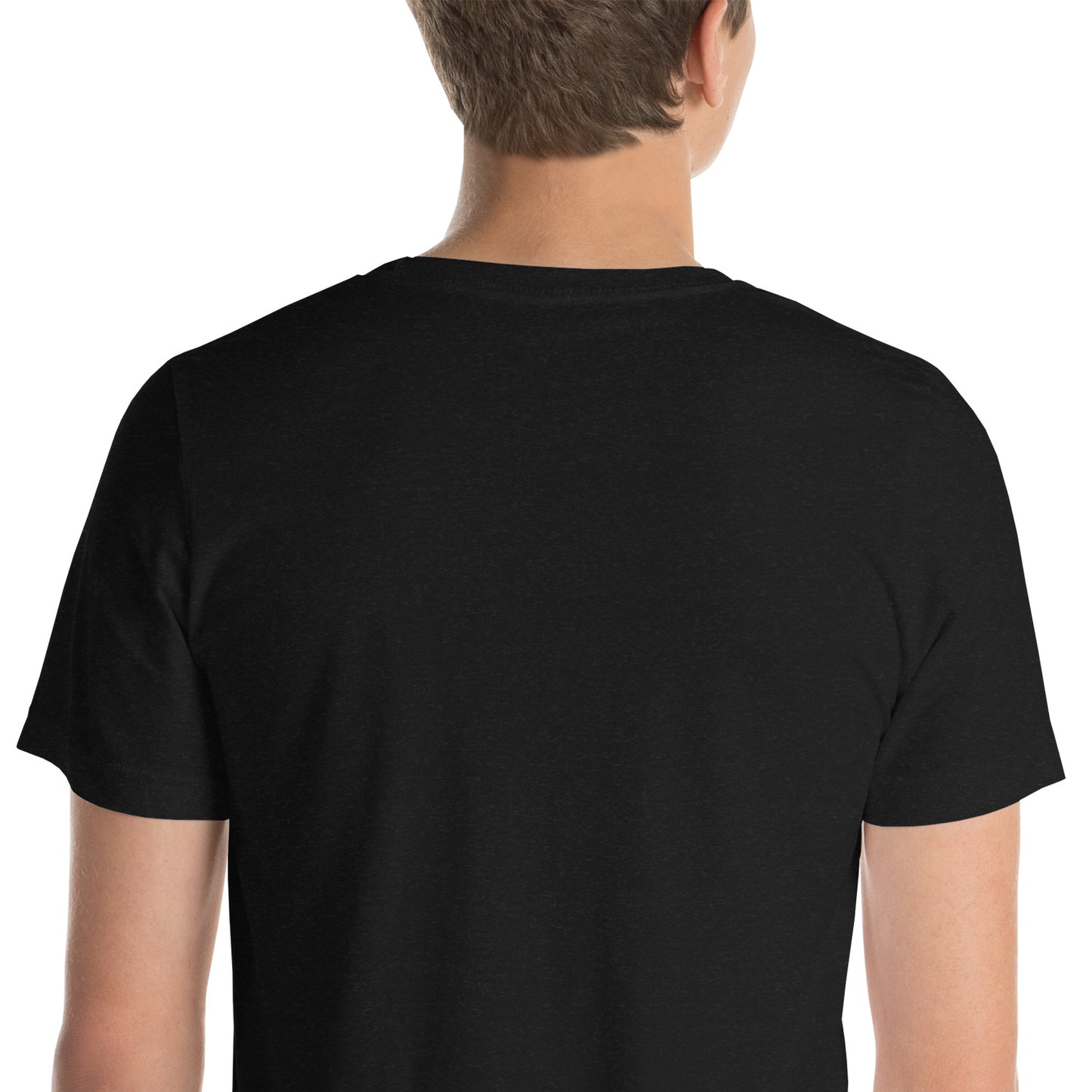 Unisex t-shirt with grey text logo