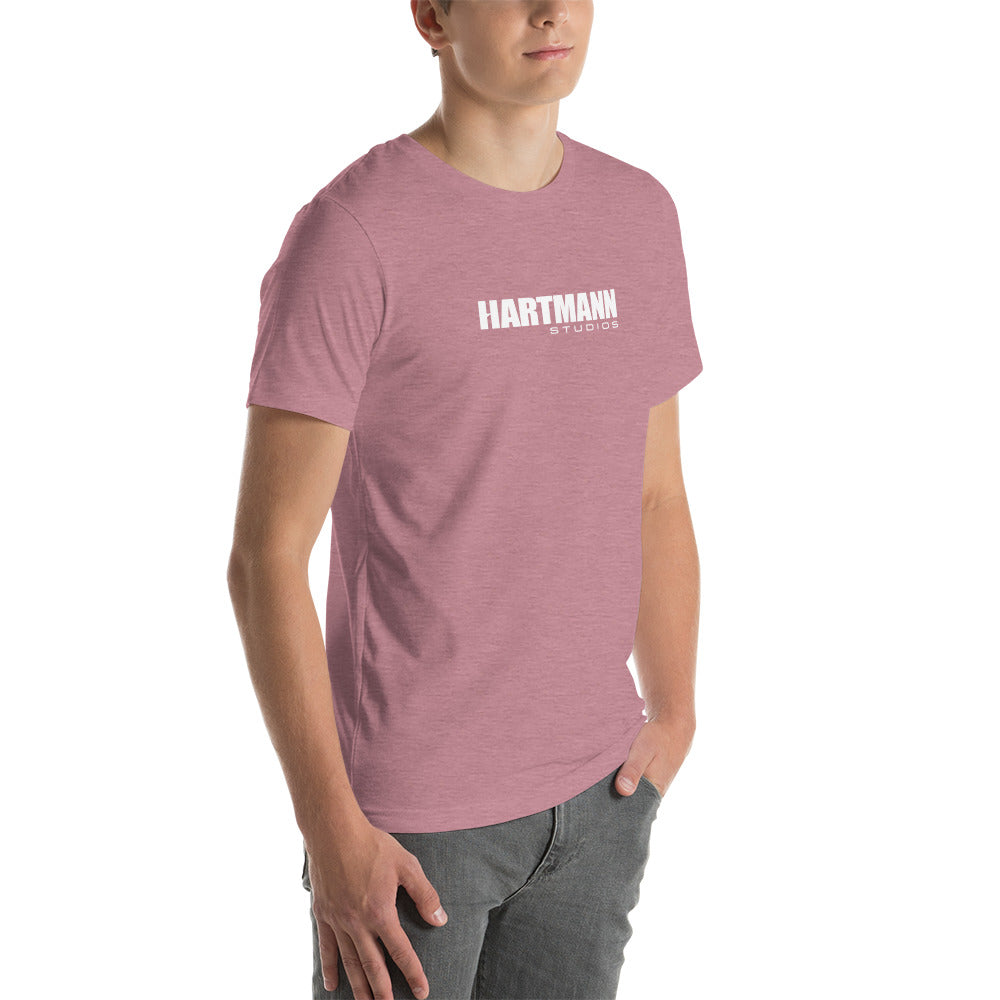 Unisex t-shirt with white text logo
