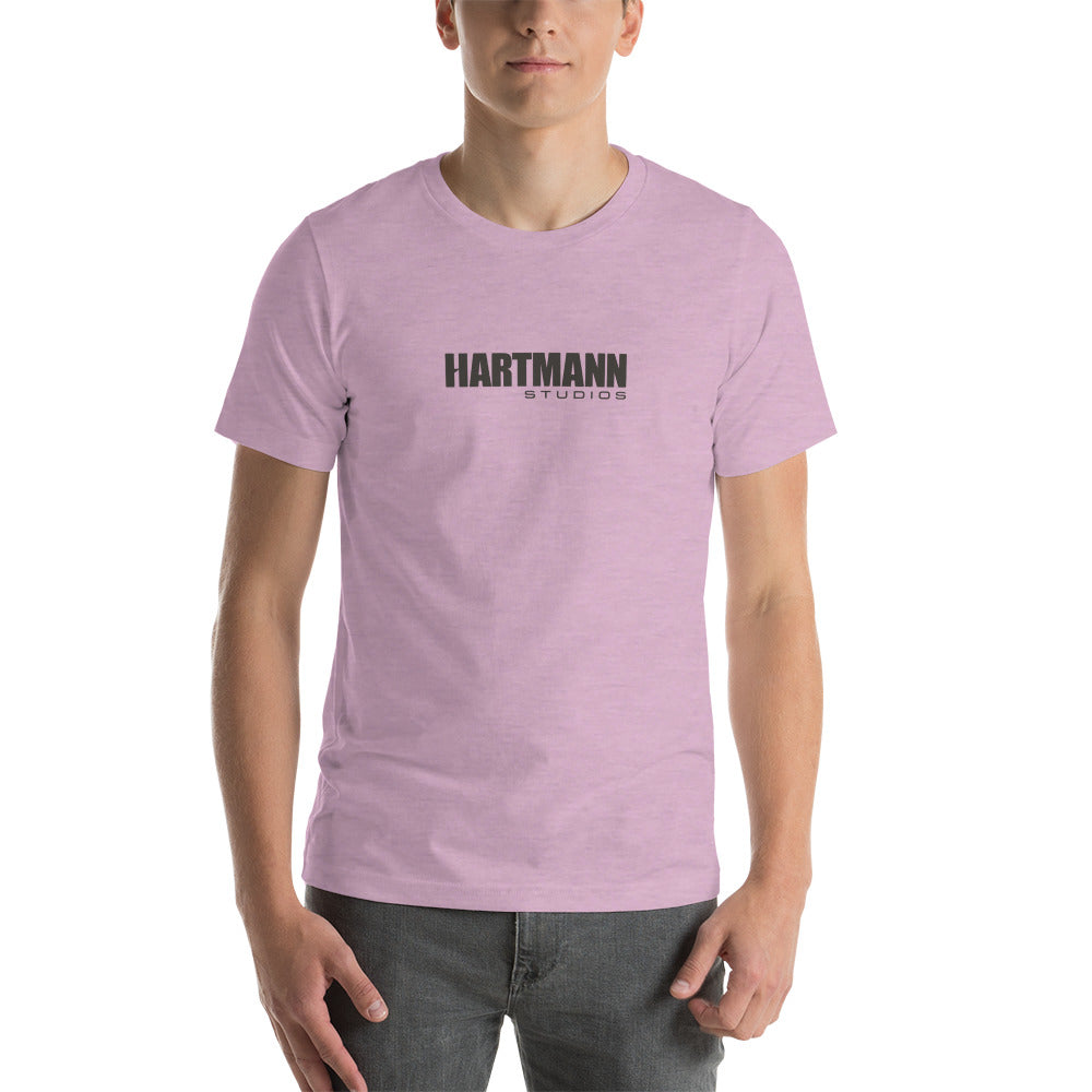 Unisex t-shirt with grey text logo