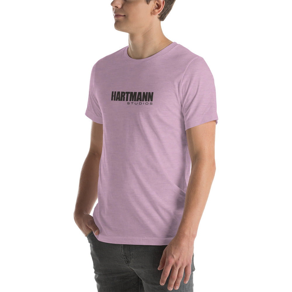 Unisex t-shirt with grey text logo