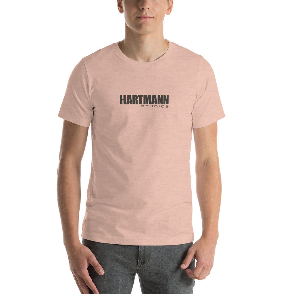 Unisex t-shirt with grey text logo