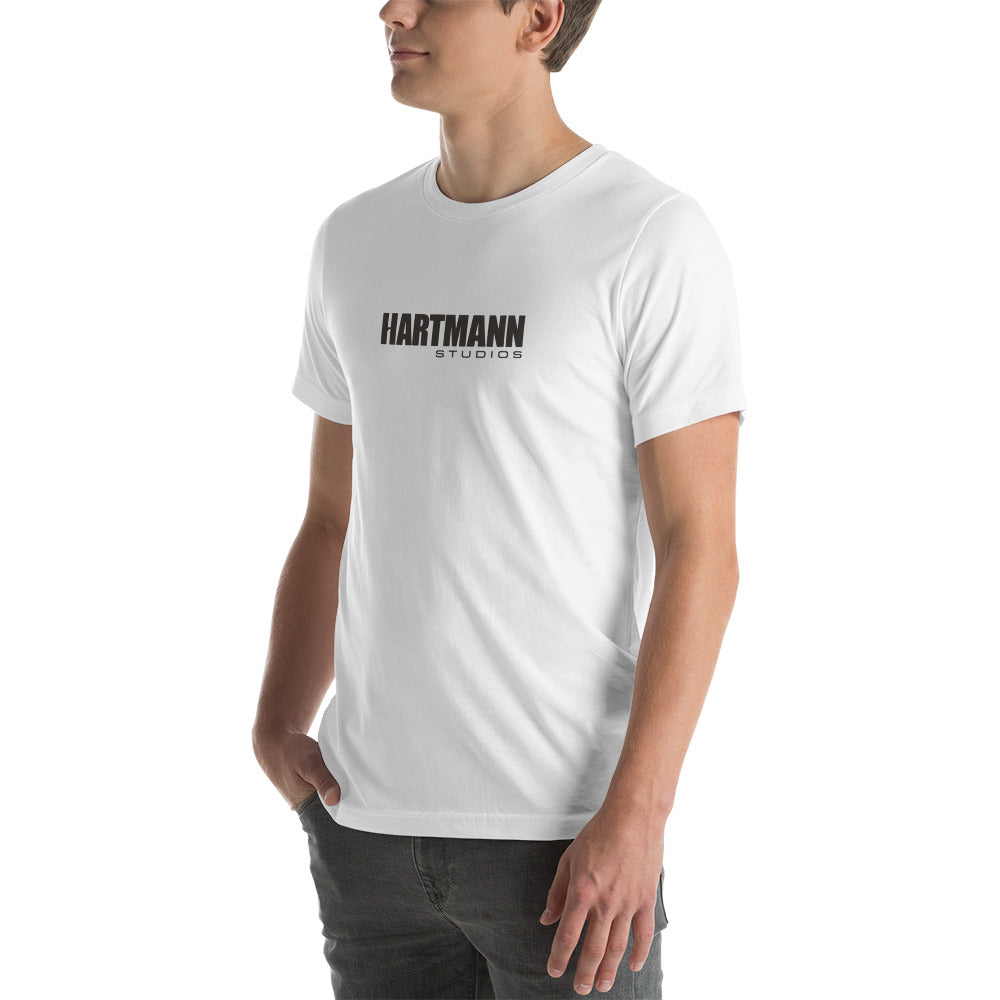 Unisex t-shirt with grey text logo