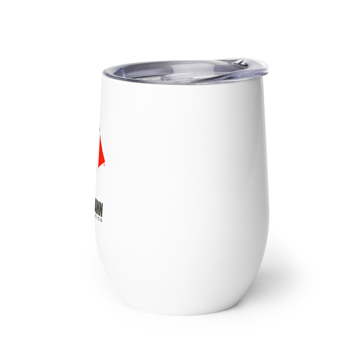 Wine tumbler with color logo lockup