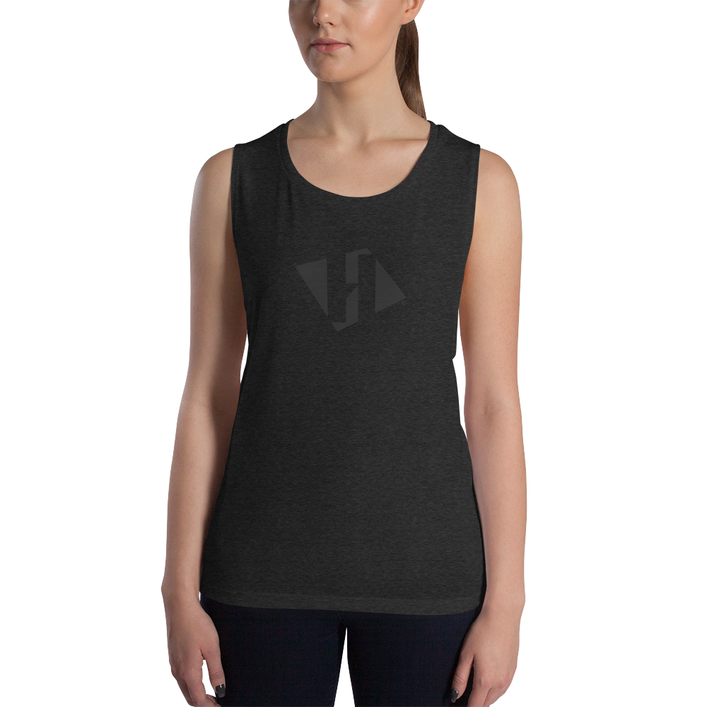 Ladies’ Muscle Tank with black H logo