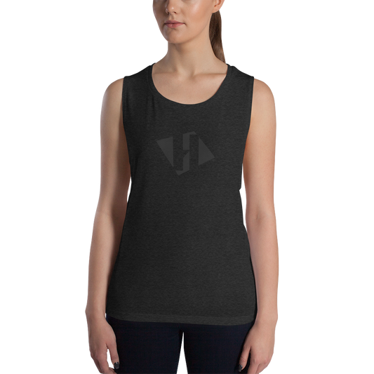 Ladies’ Muscle Tank with black H logo