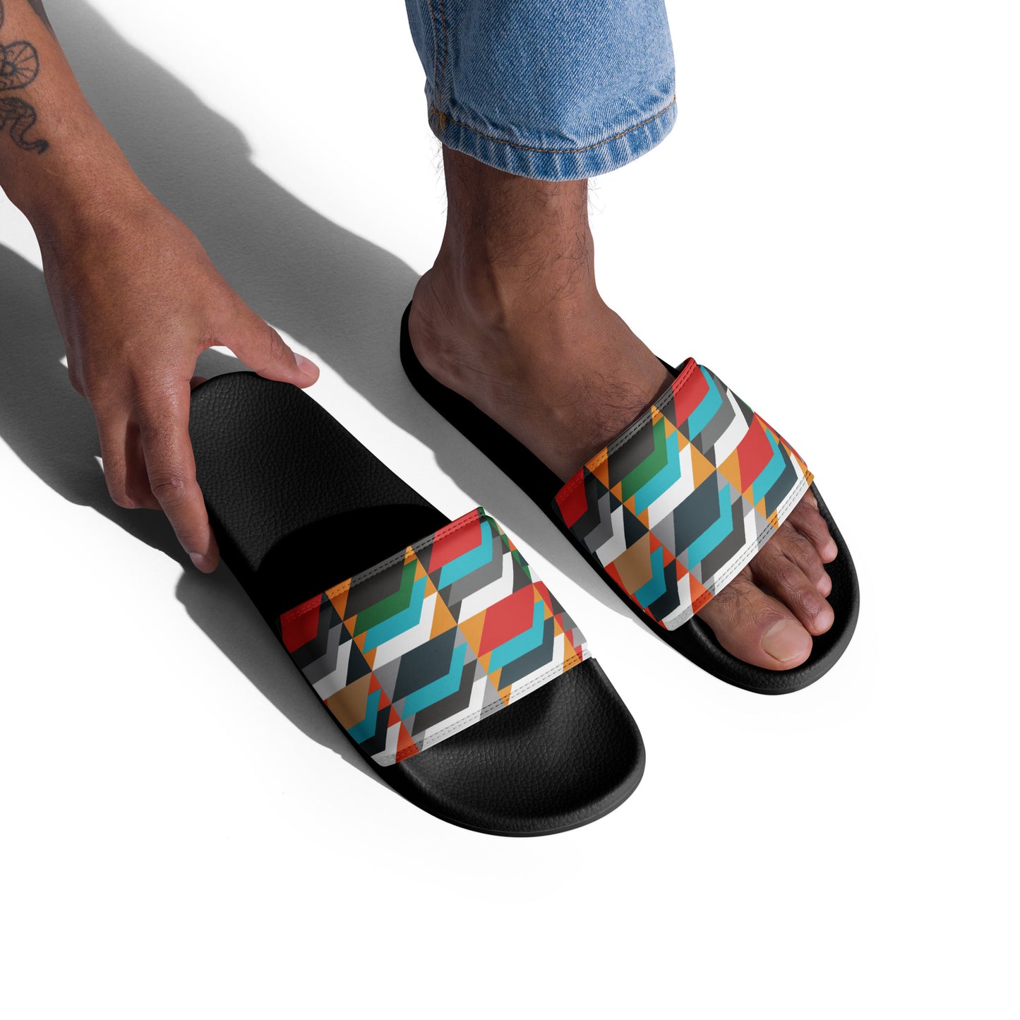 Men’s slides with heritage tweed pattern