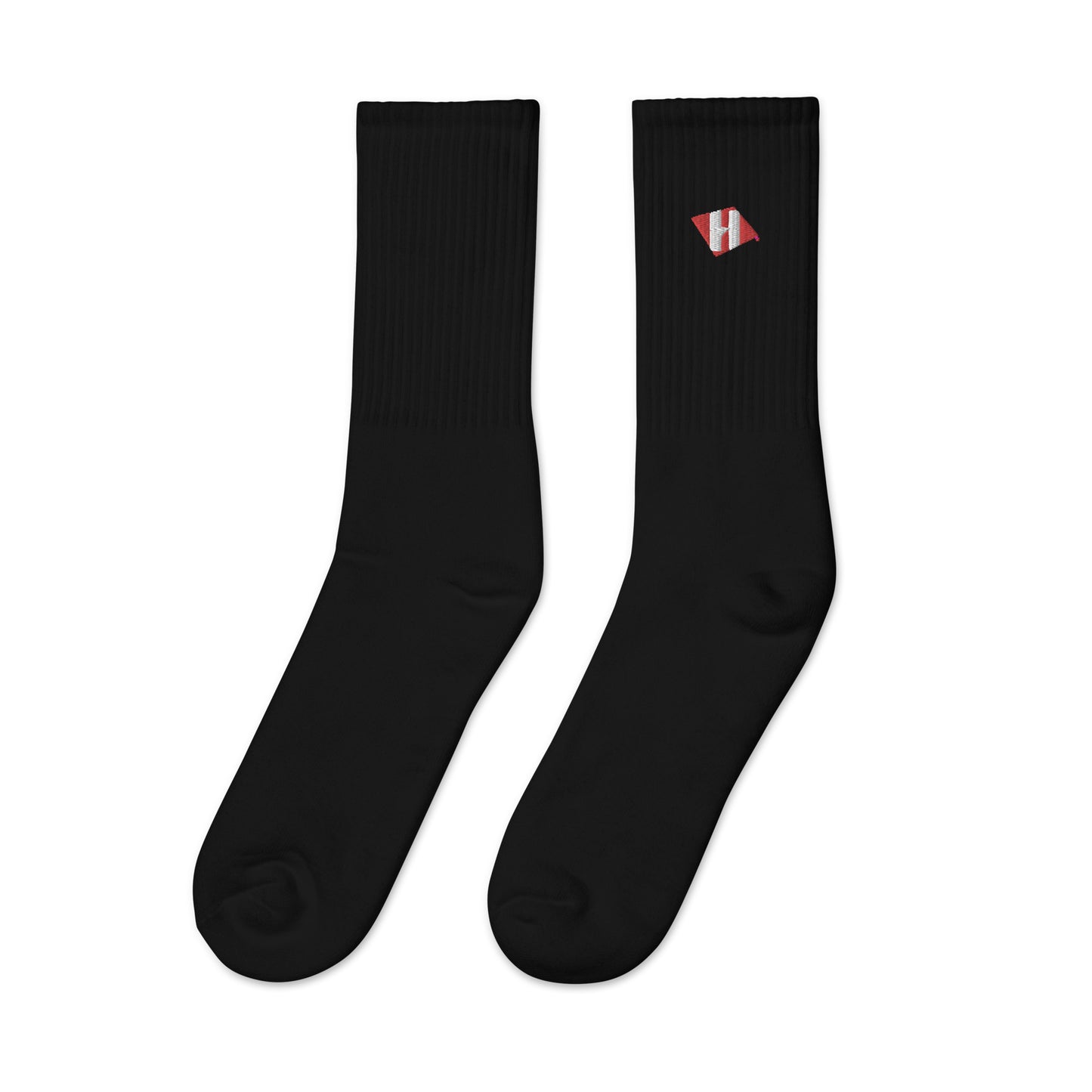 Embroidered socks with color H logo