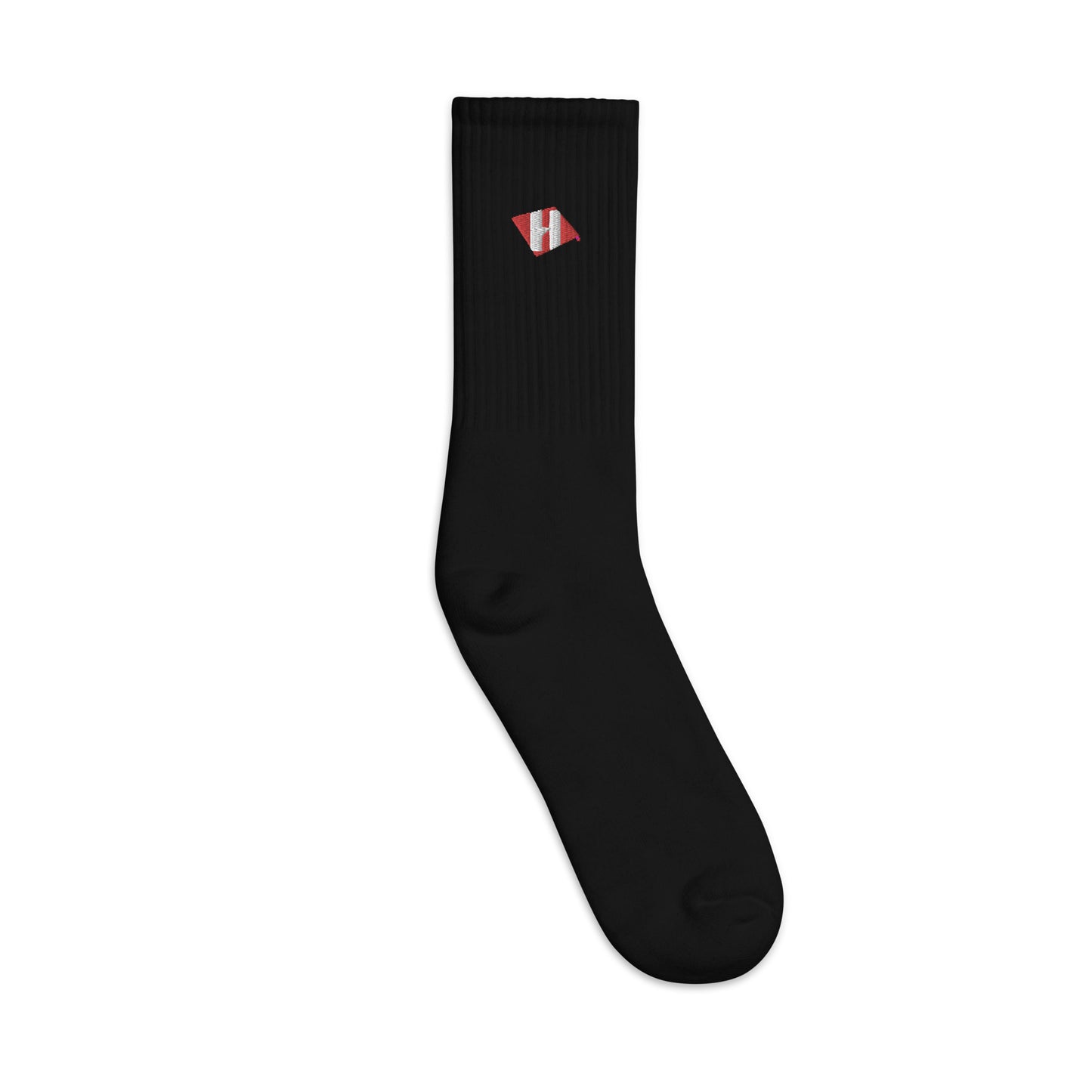 Embroidered socks with color H logo