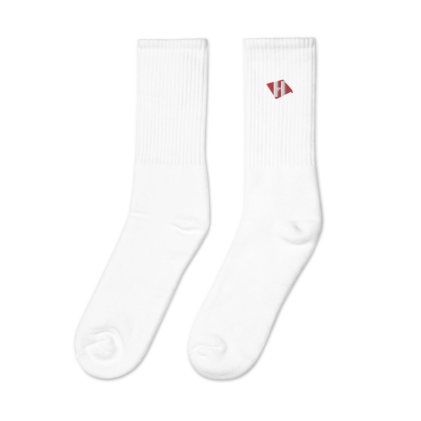 Embroidered socks with color H logo