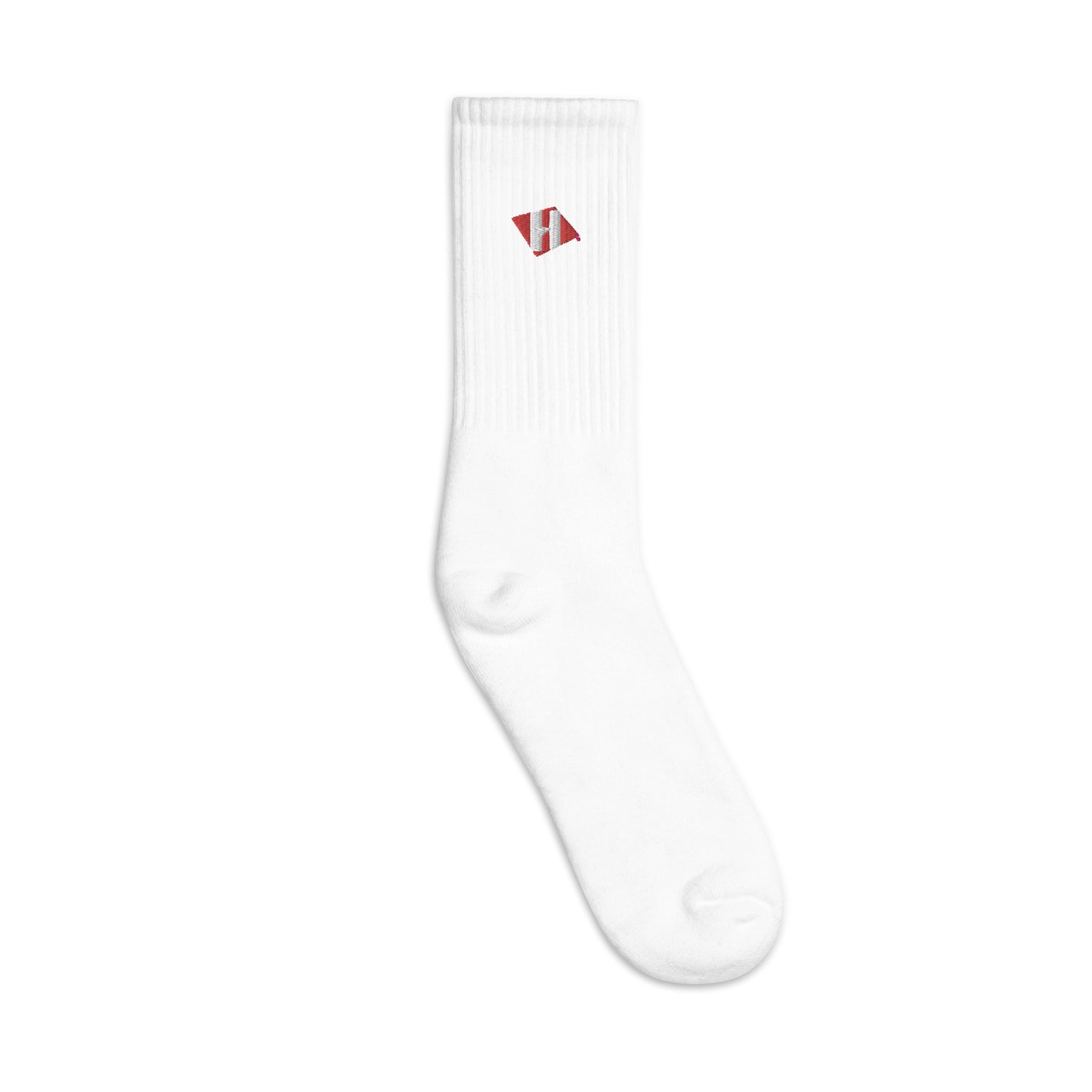 Embroidered socks with color H logo
