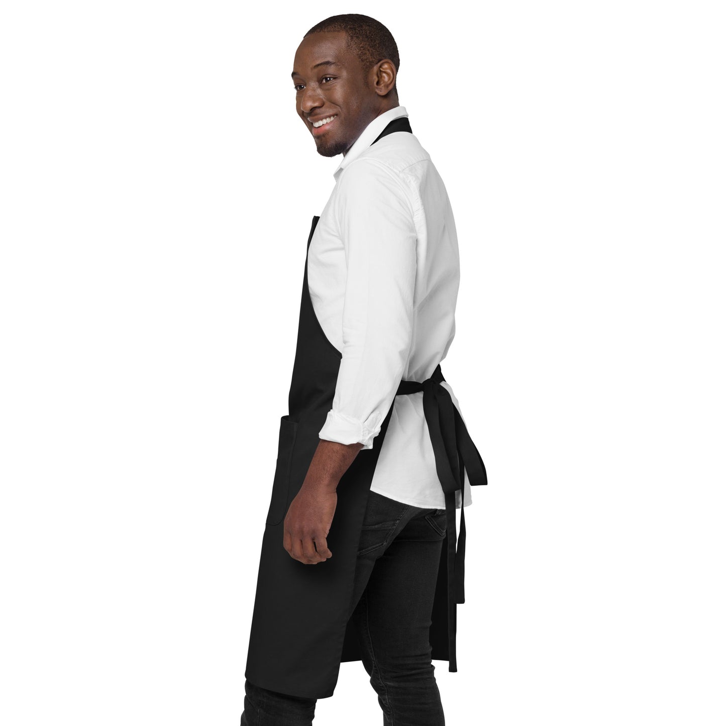 Organic cotton apron w/embroidered color H logo