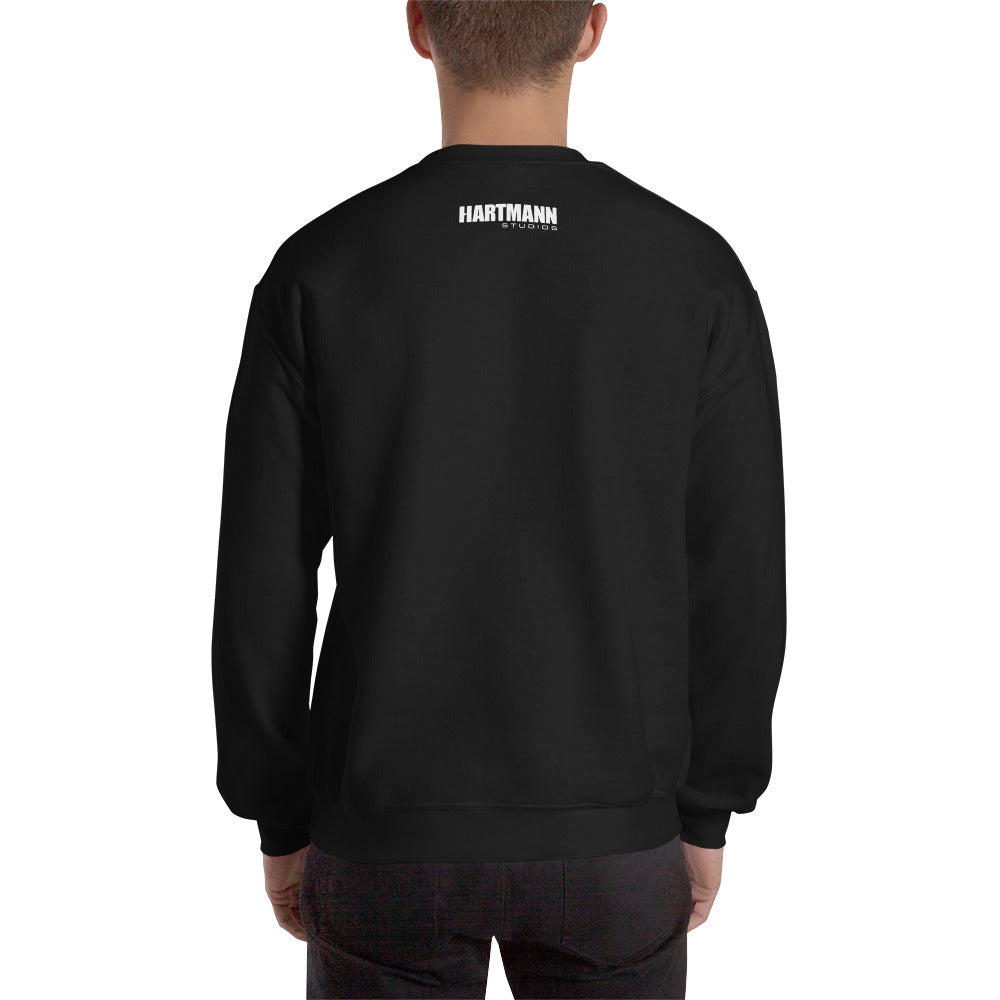 Unisex sweatshirt w/printed color H logo on front & white text logo on back