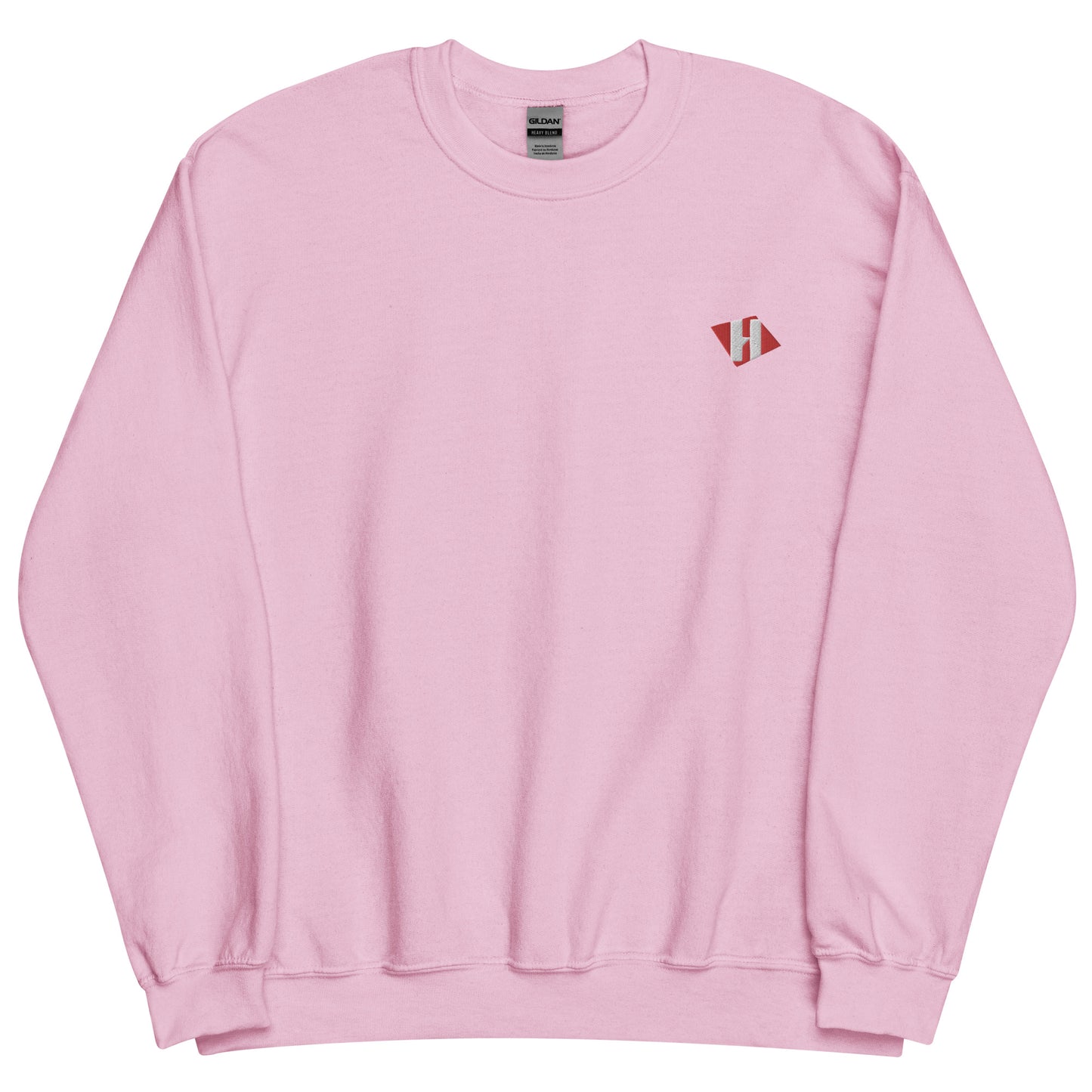Unisex sweatshirt w/embroidered color H logo