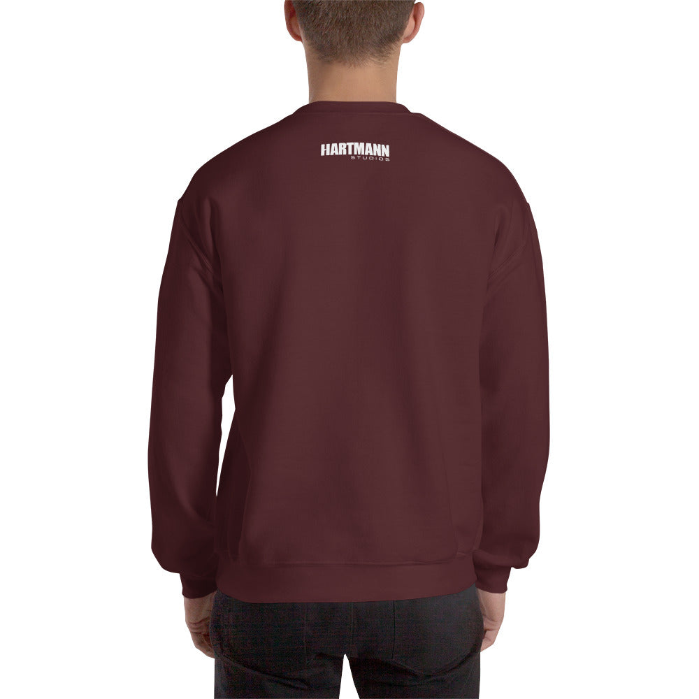 Unisex sweatshirt w/printed color H logo on front & white text logo on back