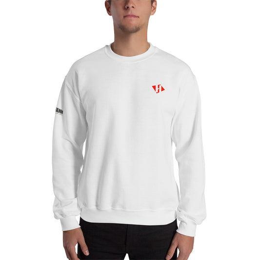Unisex sweatshirt w/printed color H logo on front & grey text logo on right sleeve