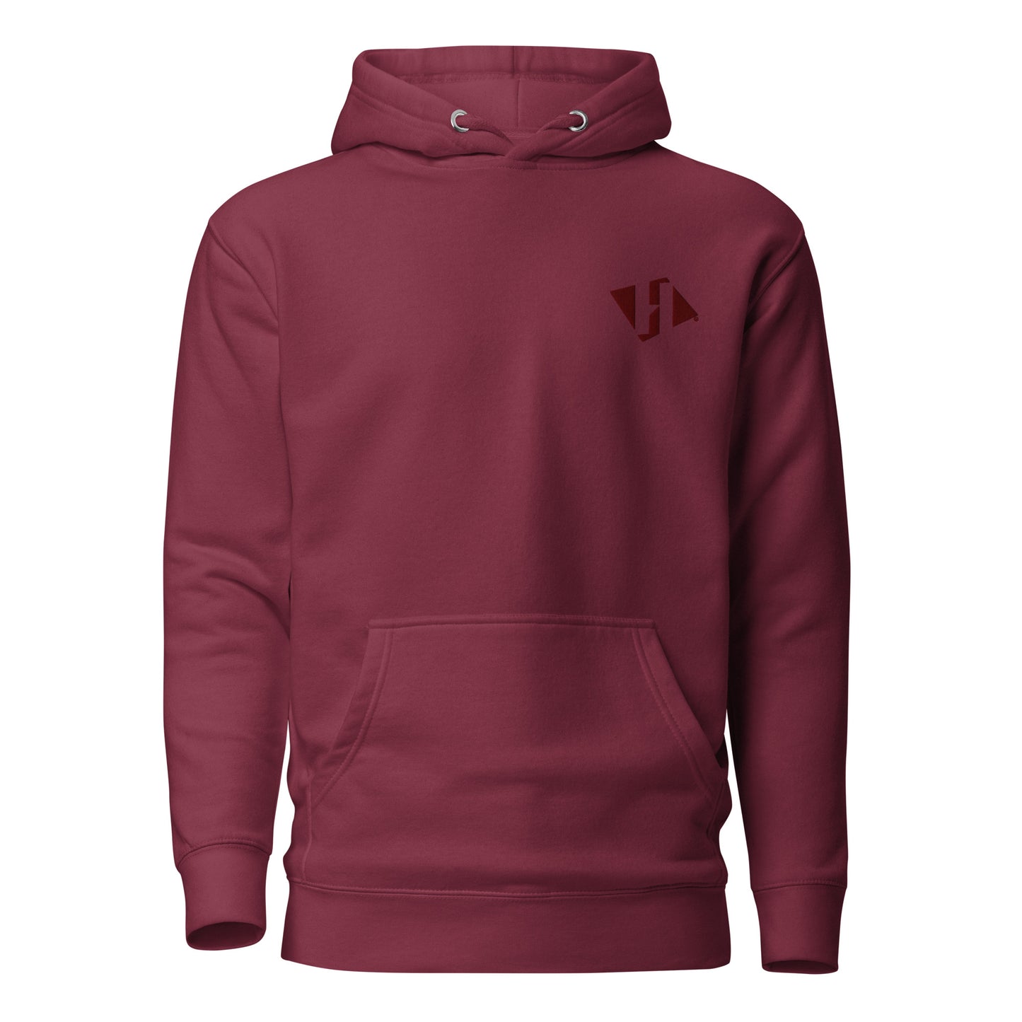 Unisex hoodie w/embroidered maroon H logo