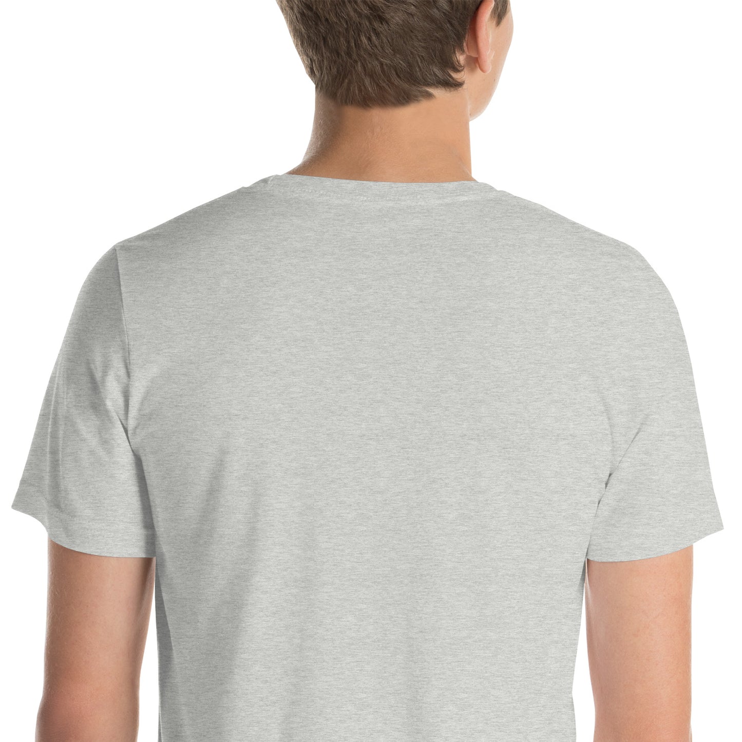Unisex t-shirt with grey text logo