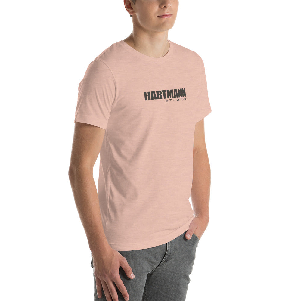 Unisex t-shirt with grey text logo