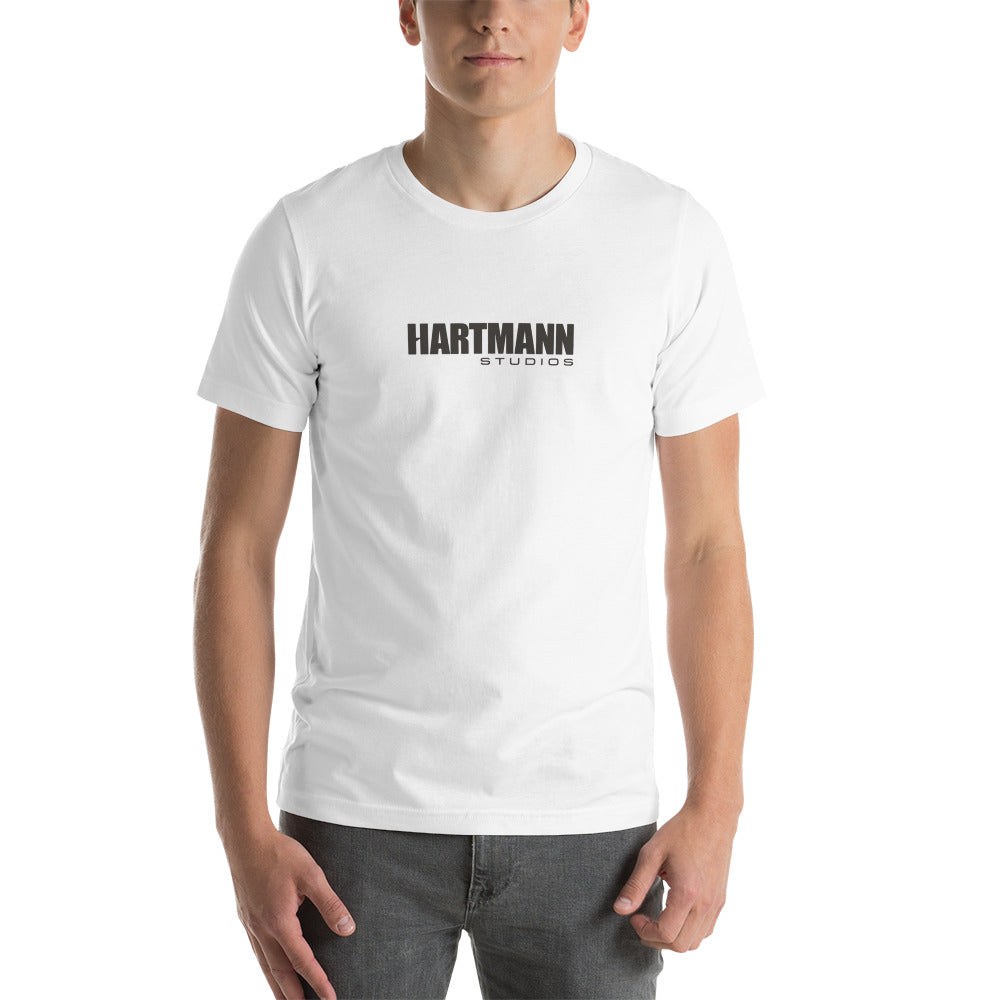 Unisex t-shirt with grey text logo
