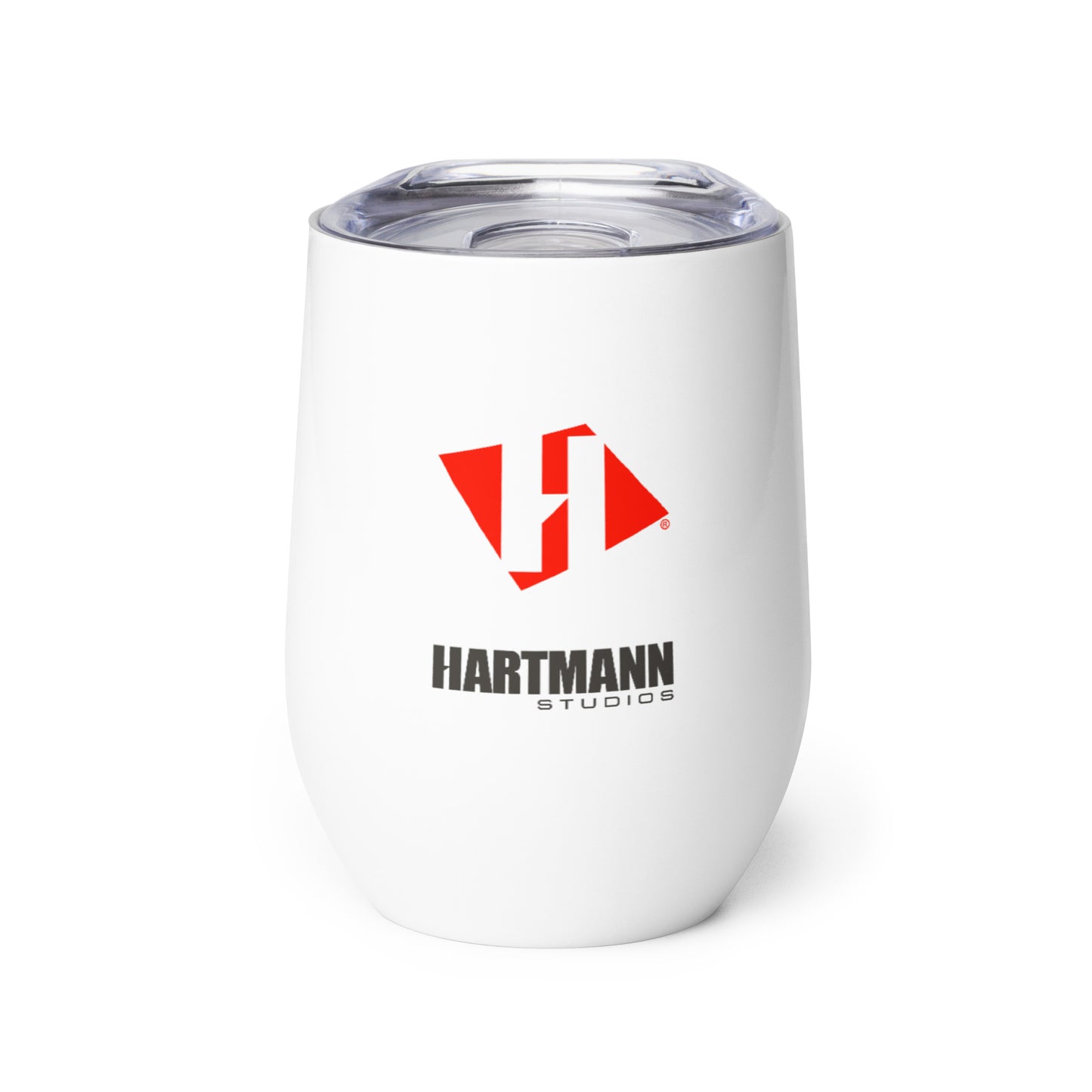Wine tumbler with color logo lockup